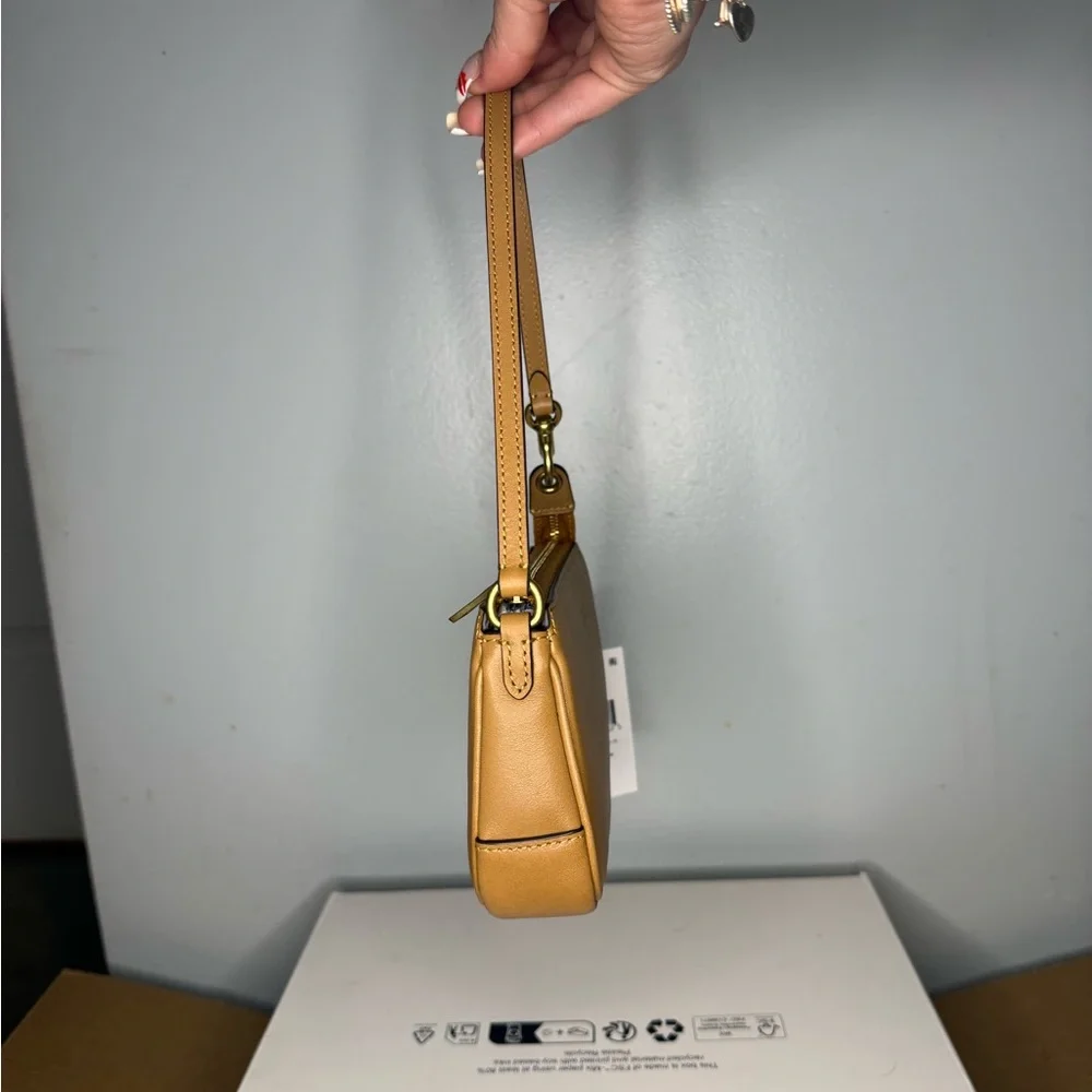 Coach Tan Mini Plaza Shoulder Bag with Gold Hardware - Picture 5 of 7